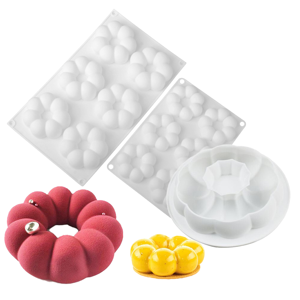Donut Mold Silicone - 1 or 6 Cells Petal Shaped
