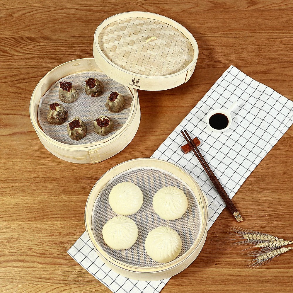 Bamboo Steamer Basket with Lid - Bao Steamer Bamboo recension och pris
