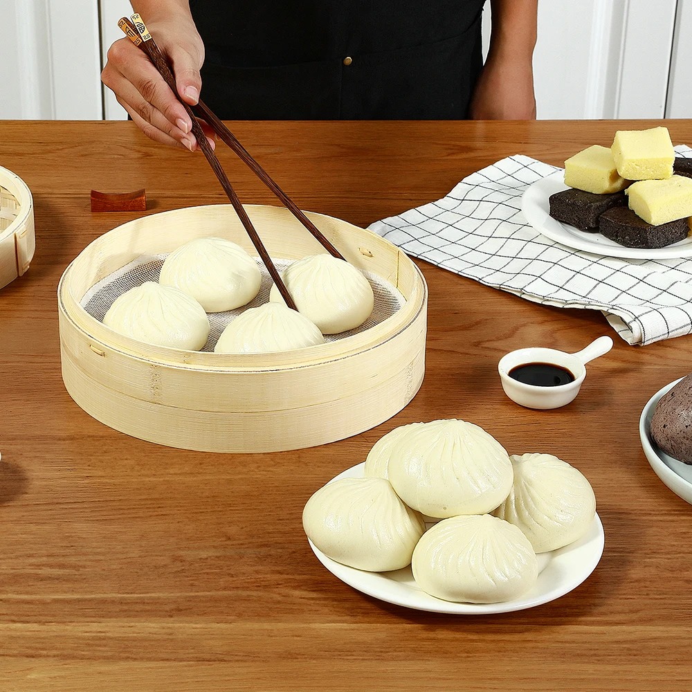 Bamboo Steamer Basket with Lid - Bao Steamer Bamboo recension och pris