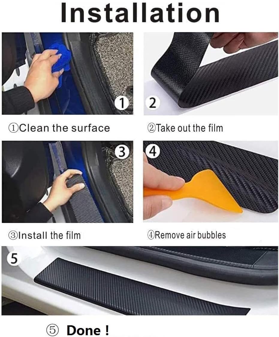 Car Door Sill Plate Guard Stic - Crepe Pan Carbon recension och pris