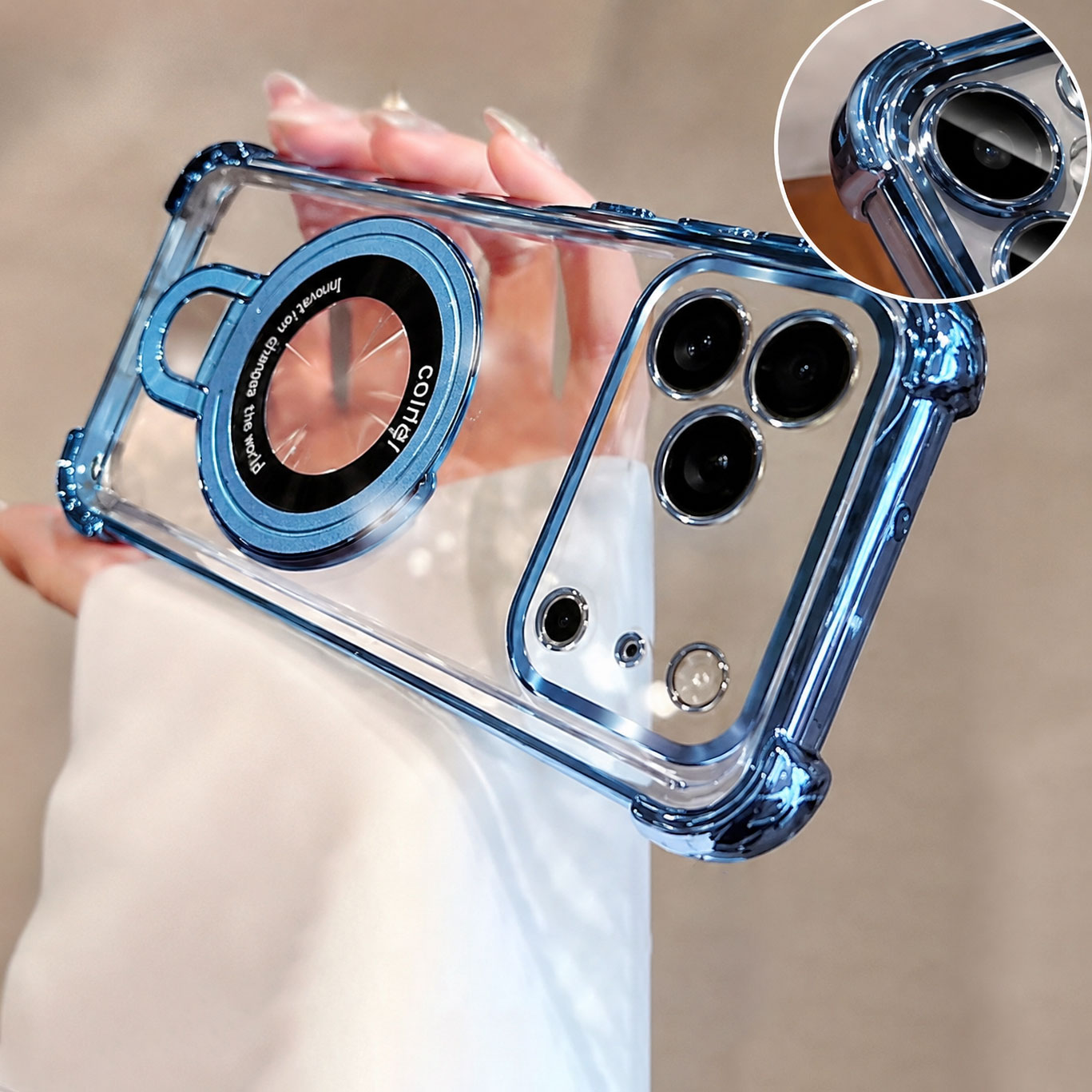 Luxury Clear  Plating Phone Ca - Taco Stand Holder recension och pris