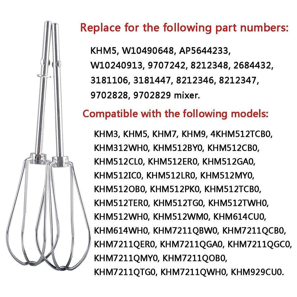 A56P-W10490648 & KHMPW Beaters - Kitchenaid Mixer Hand Mixer recension och pris