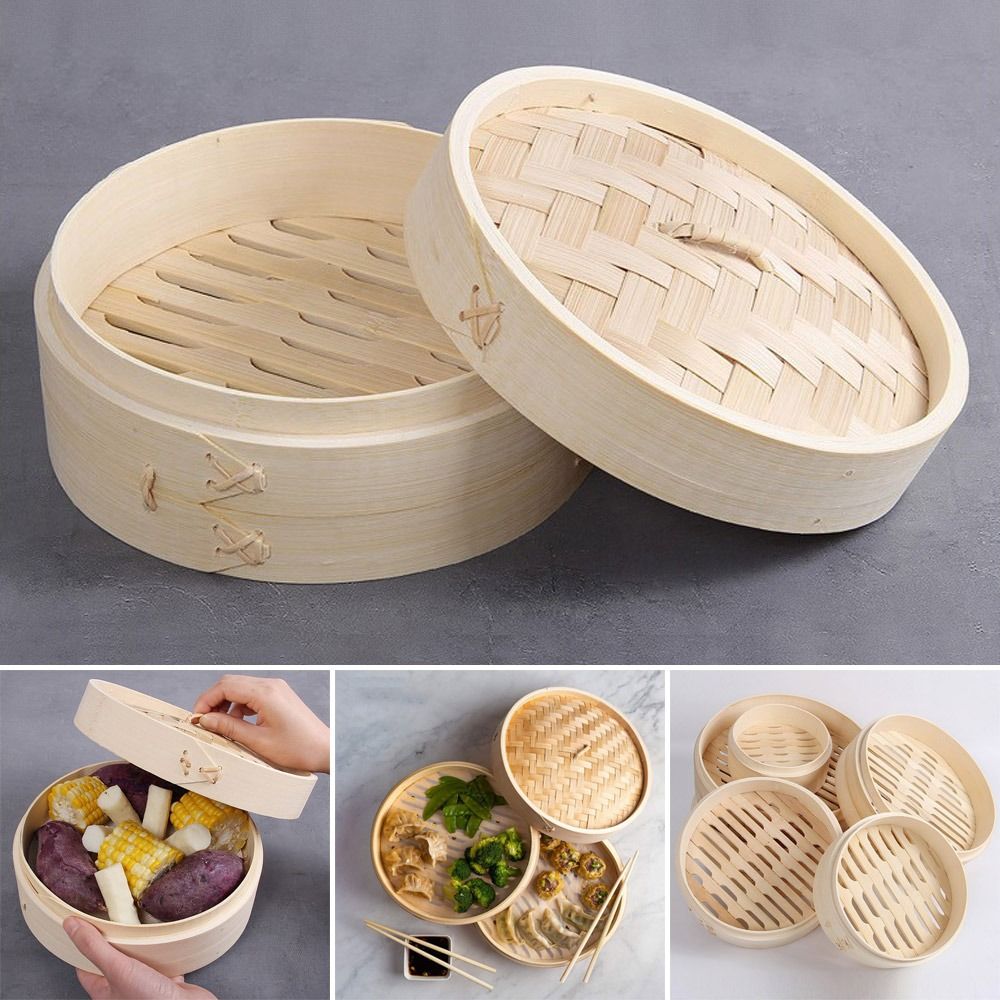 Bamboo Steamer Basket with Lid - Bao Steamer Bamboo recension och pris
