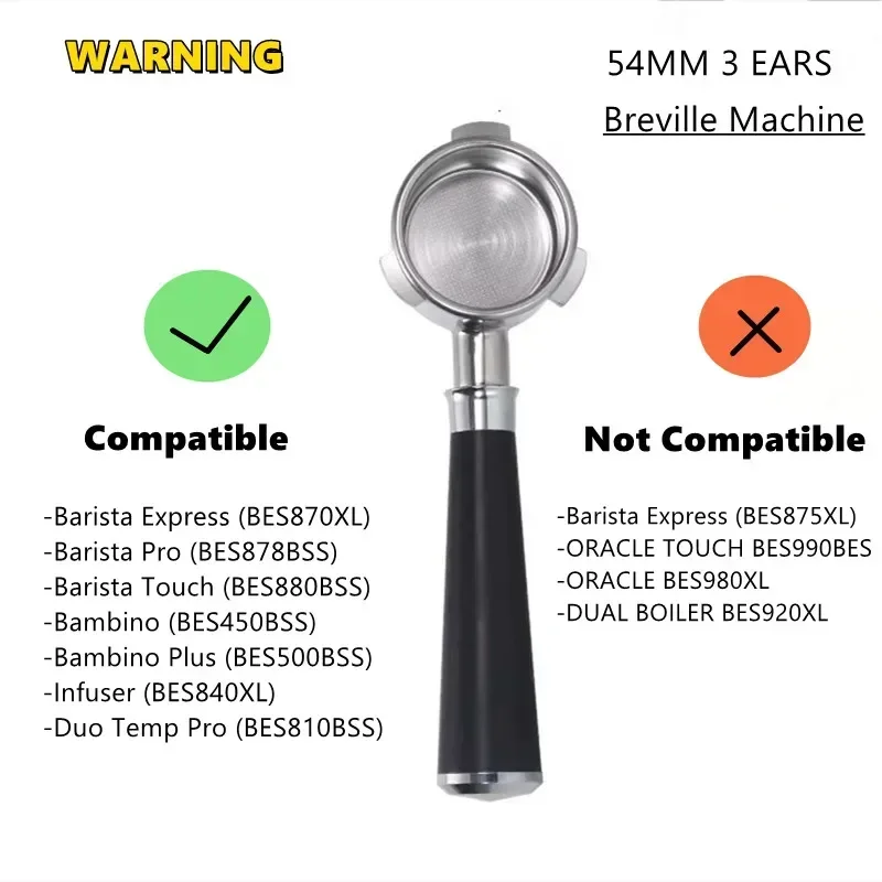 54mm 3-Ears Bottomless Portafi - Breville Espresso Barista Express recension och pris