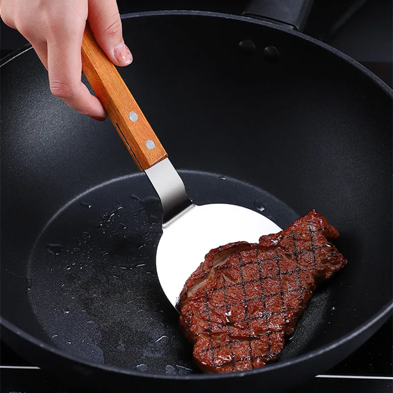 Stainless Steel Wooden Handle  - Okonomiyaki Spatula recension och pris